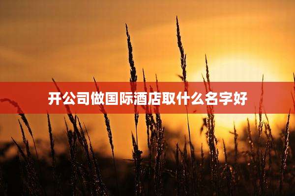 开公司做国际酒店取什么名字好