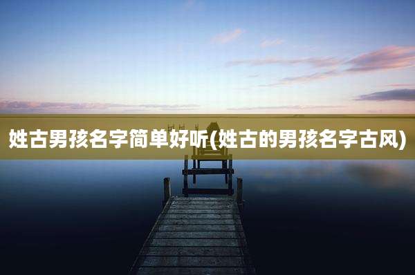 姓古男孩名字简单好听(姓古的男孩名字古风)