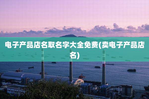 电子产品店名取名字大全免费(卖电子产品店名)