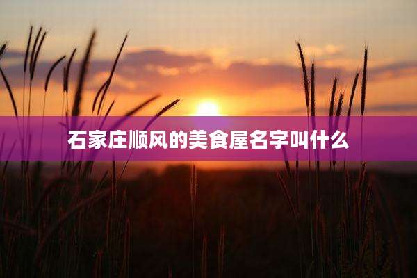 石家庄顺风的美食屋名字叫什么