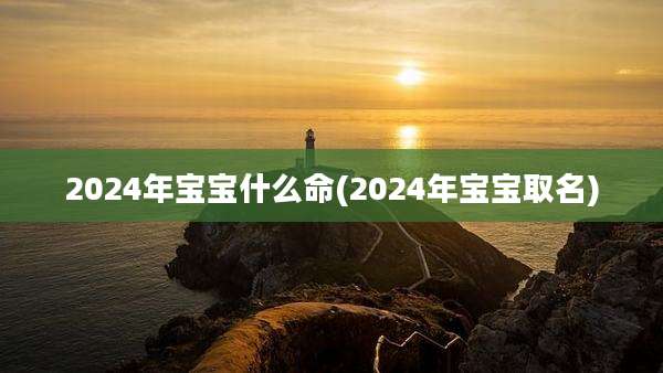2024年宝宝什么命(2024年宝宝取名)