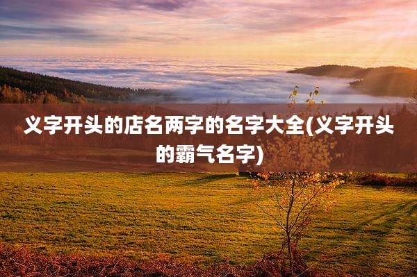 义字开头的店名两字的名字大全(义字开头的霸气名字)