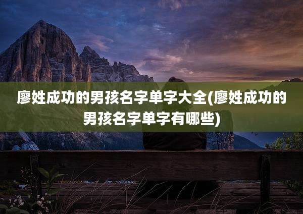 廖姓成功的男孩名字单字大全(廖姓成功的男孩名字单字有哪些)
