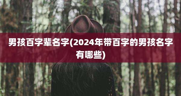 男孩百字辈名字(2024年带百字的男孩名字有哪些)