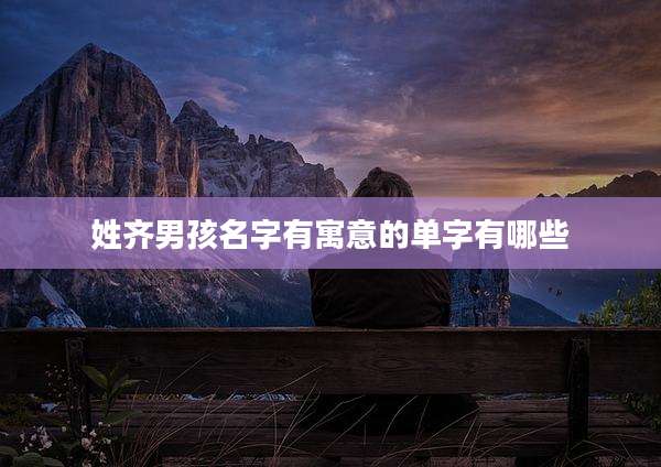 姓齐男孩名字有寓意的单字有哪些