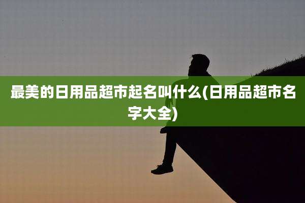 最美的日用品超市起名叫什么(日用品超市名字大全)