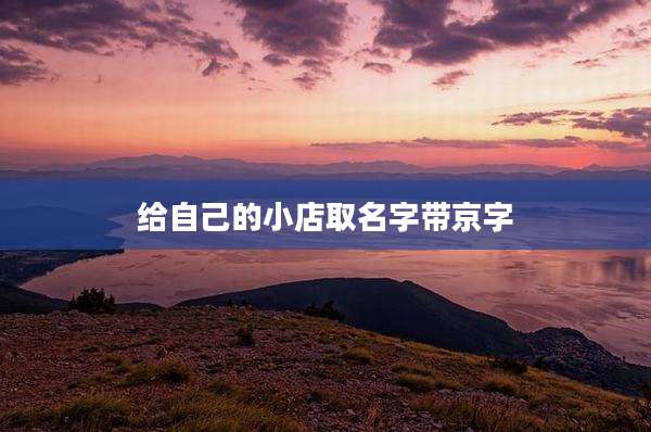 给自己的小店取名字带京字