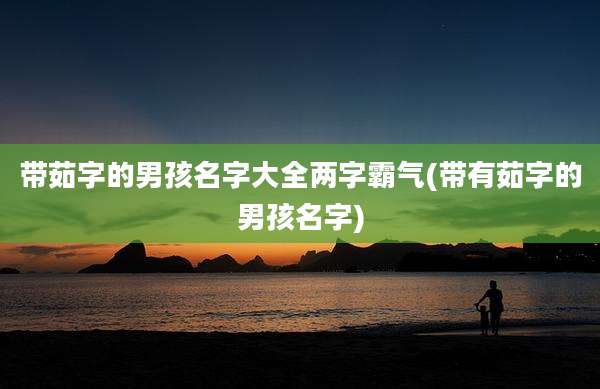 带茹字的男孩名字大全两字霸气(带有茹字的男孩名字)