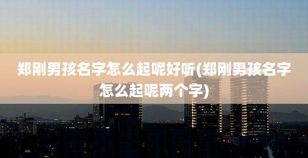 郑刚男孩名字怎么起呢好听(郑刚男孩名字怎么起呢两个字)