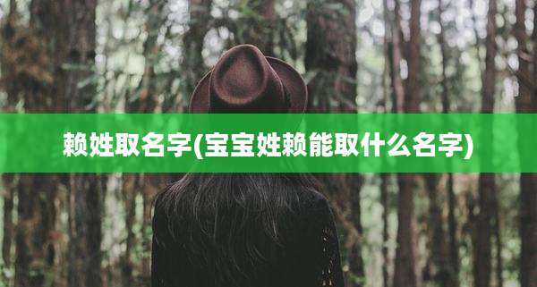 赖姓取名字(宝宝姓赖能取什么名字)
