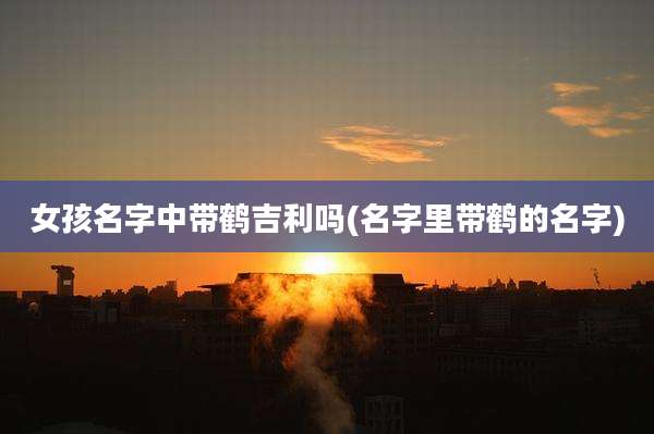 女孩名字中带鹤吉利吗(名字里带鹤的名字)
