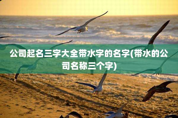 公司起名三字大全带水字的名字(带水的公司名称三个字)