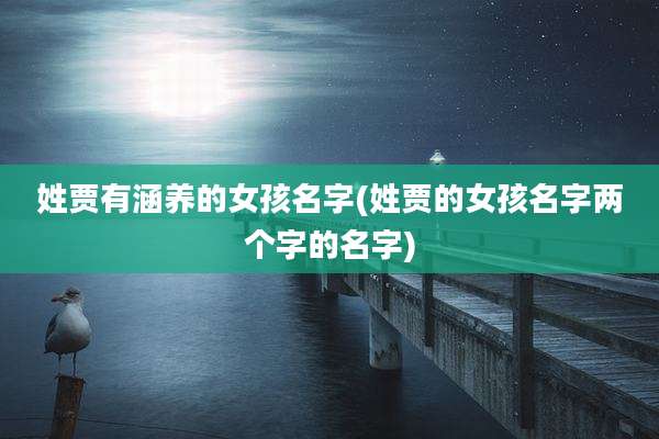 姓贾有涵养的女孩名字(姓贾的女孩名字两个字的名字)