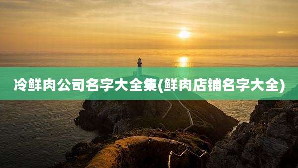 冷鲜肉公司名字大全集(鲜肉店铺名字大全)