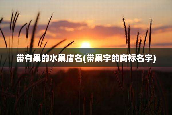 带有果的水果店名(带果字的商标名字)