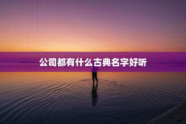 公司都有什么古典名字好听