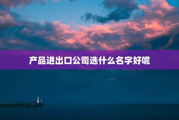 产品进出口公司选什么名字好呢