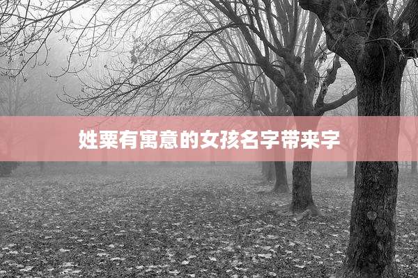 姓粟有寓意的女孩名字带来字