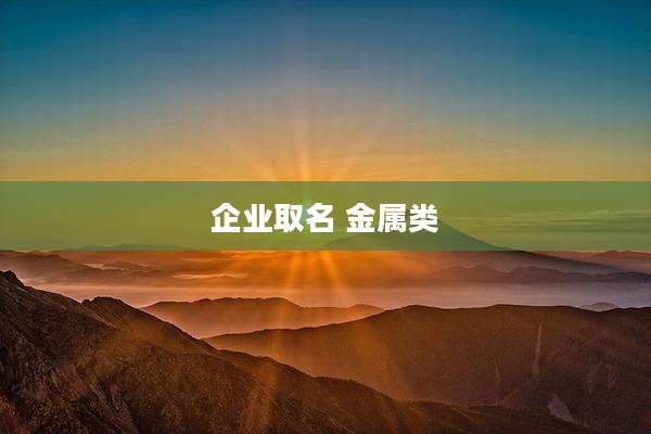 企业取名 金属类