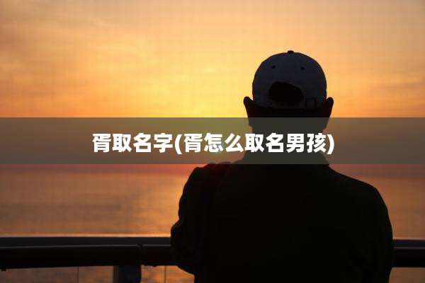 胥取名字(胥怎么取名男孩)