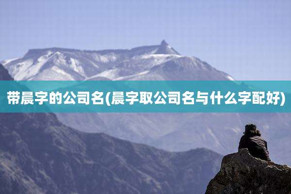 带晨字的公司名(晨字取公司名与什么字配好)