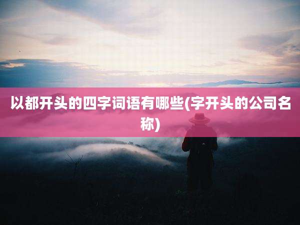 以都开头的四字词语有哪些(字开头的公司名称)