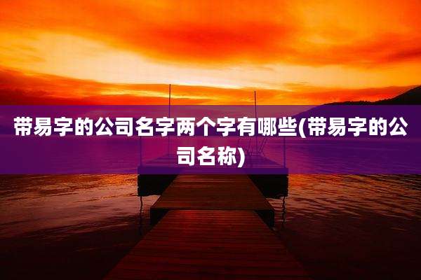 带易字的公司名字两个字有哪些(带易字的公司名称)