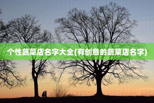 个性蔬菜店名字大全(有创意的蔬菜店名字)