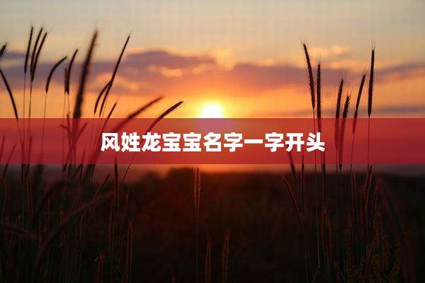 风姓龙宝宝名字一字开头