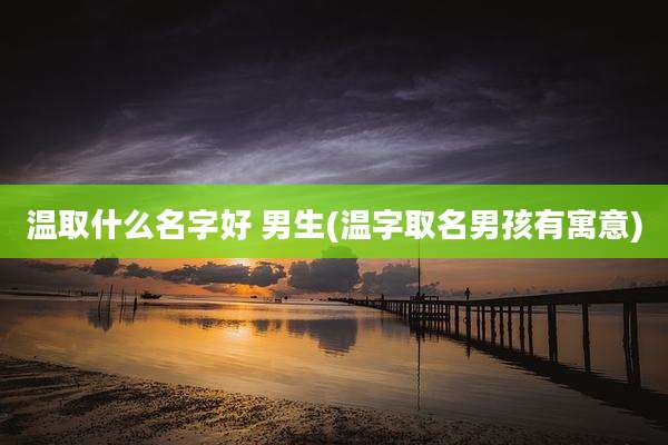 温取什么名字好 男生(温字取名男孩有寓意)