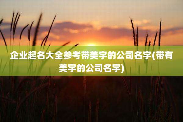 企业起名大全参考带美字的公司名字(带有美字的公司名字)