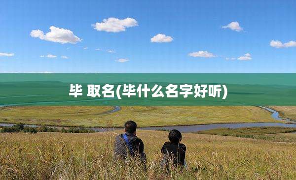 毕 取名(毕什么名字好听)