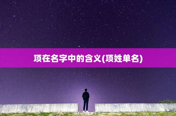 项在名字中的含义(项姓单名)