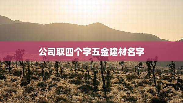 公司取四个字五金建材名字