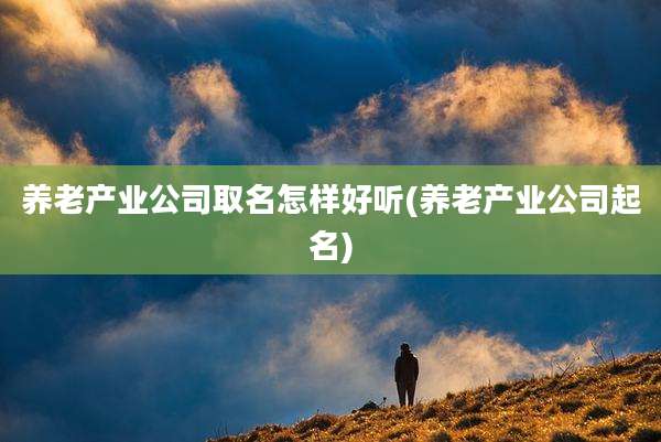 养老产业公司取名怎样好听(养老产业公司起名)