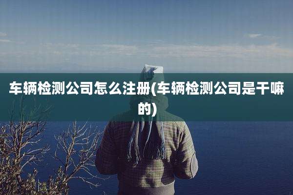 车辆检测公司怎么注册(车辆检测公司是干嘛的)