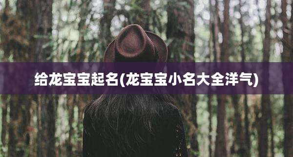 给龙宝宝起名(龙宝宝小名大全洋气)