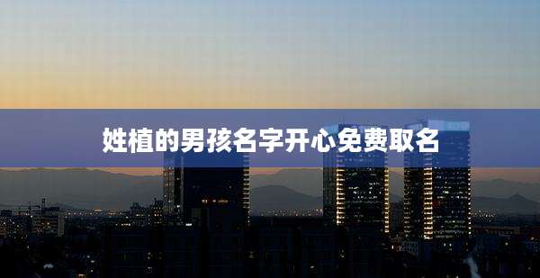 姓植的男孩名字开心免费取名