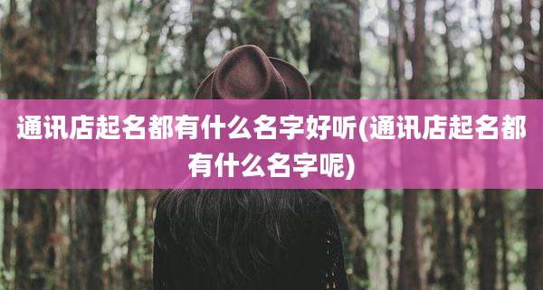 通讯店起名都有什么名字好听(通讯店起名都有什么名字呢)
