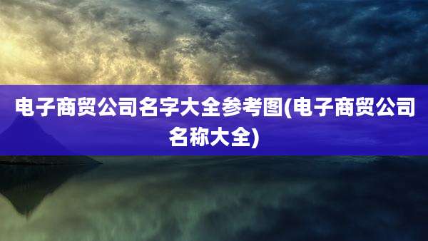 电子商贸公司名字大全参考图(电子商贸公司名称大全)