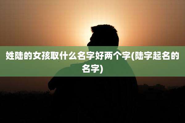 姓陆的女孩取什么名字好两个字(陆字起名的名字)