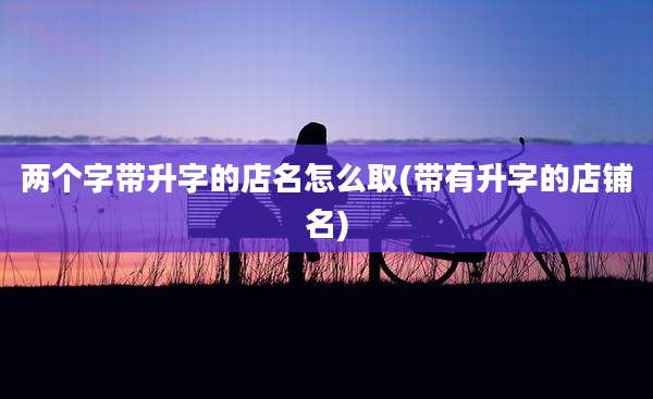 两个字带升字的店名怎么取(带有升字的店铺名)