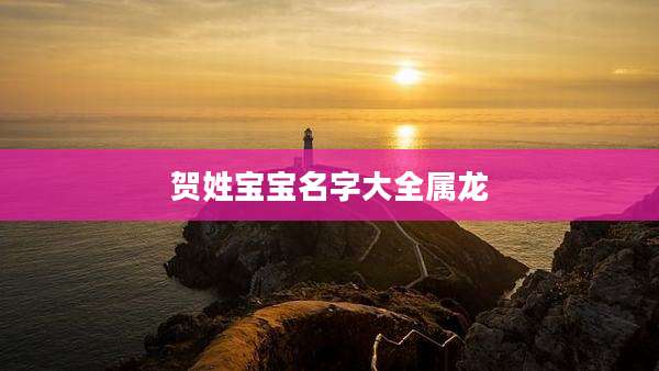 贺姓宝宝名字大全属龙