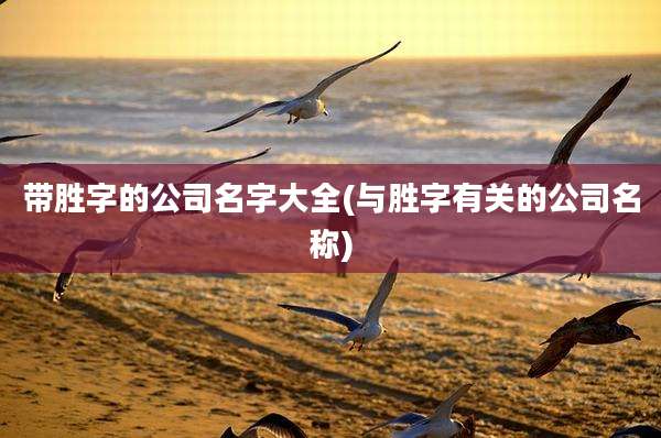 带胜字的公司名字大全(与胜字有关的公司名称)