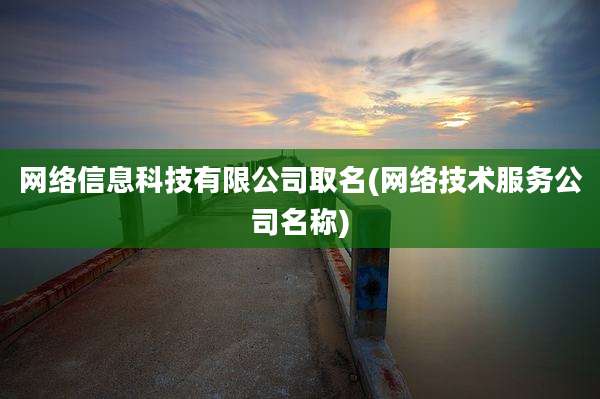 网络信息科技有限公司取名(网络技术服务公司名称)