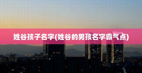 姓谷孩子名字(姓谷的男孩名字霸气点)