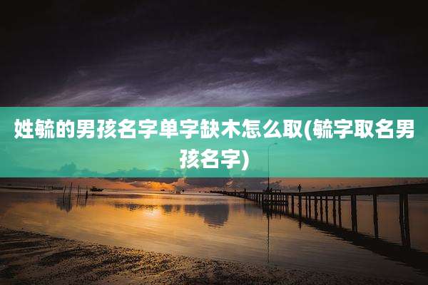 姓毓的男孩名字单字缺木怎么取(毓字取名男孩名字)