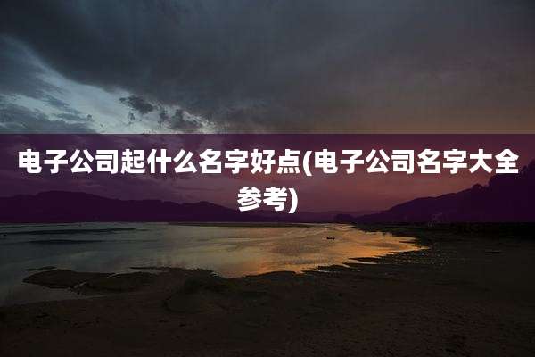 电子公司起什么名字好点(电子公司名字大全参考)