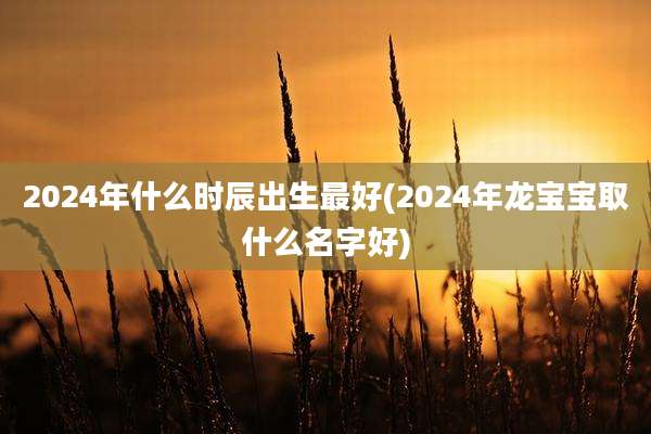 2024年什么时辰出生最好(2024年龙宝宝取什么名字好)
