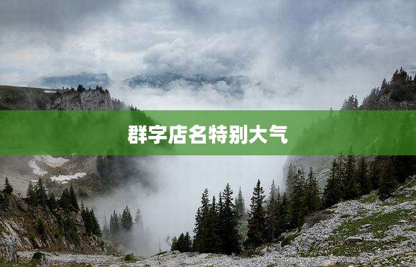 群字店名特别大气
